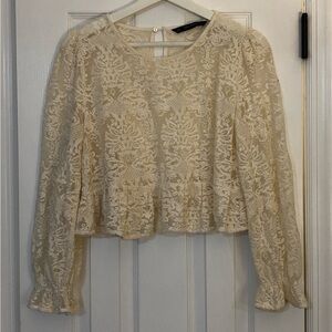Zara Cream Lace Blouse